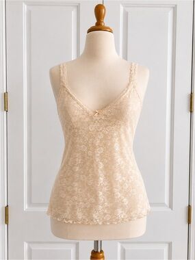 John Galt Lace Cami Tank Top Creamy light pink One Size NWT PacSun